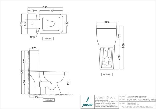 Rimless Bowl with Side Flush Cistern